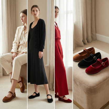 Ballerines Mary Jane Velours – Élégance & Confort