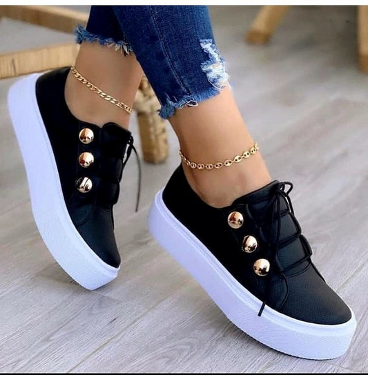 Sandrine- Chaussures en cuir plates élégantes à lacets