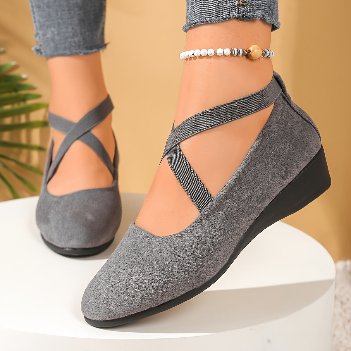 Ballerines à Talons Compensés Fermées