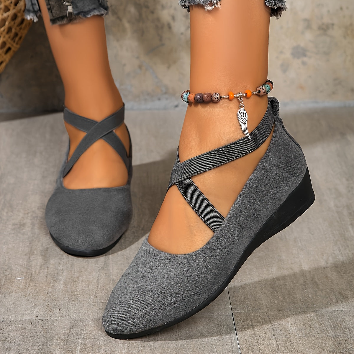 Ballerines à Talons Compensés Fermées