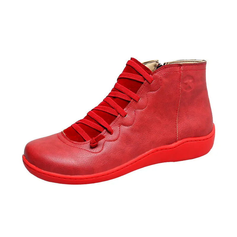 RIMA-Bottines vintage en cuir confortables pour femmes