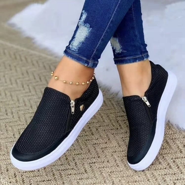 Stéphanie- Chaussures Plates Confortables à Fermeture Éclair