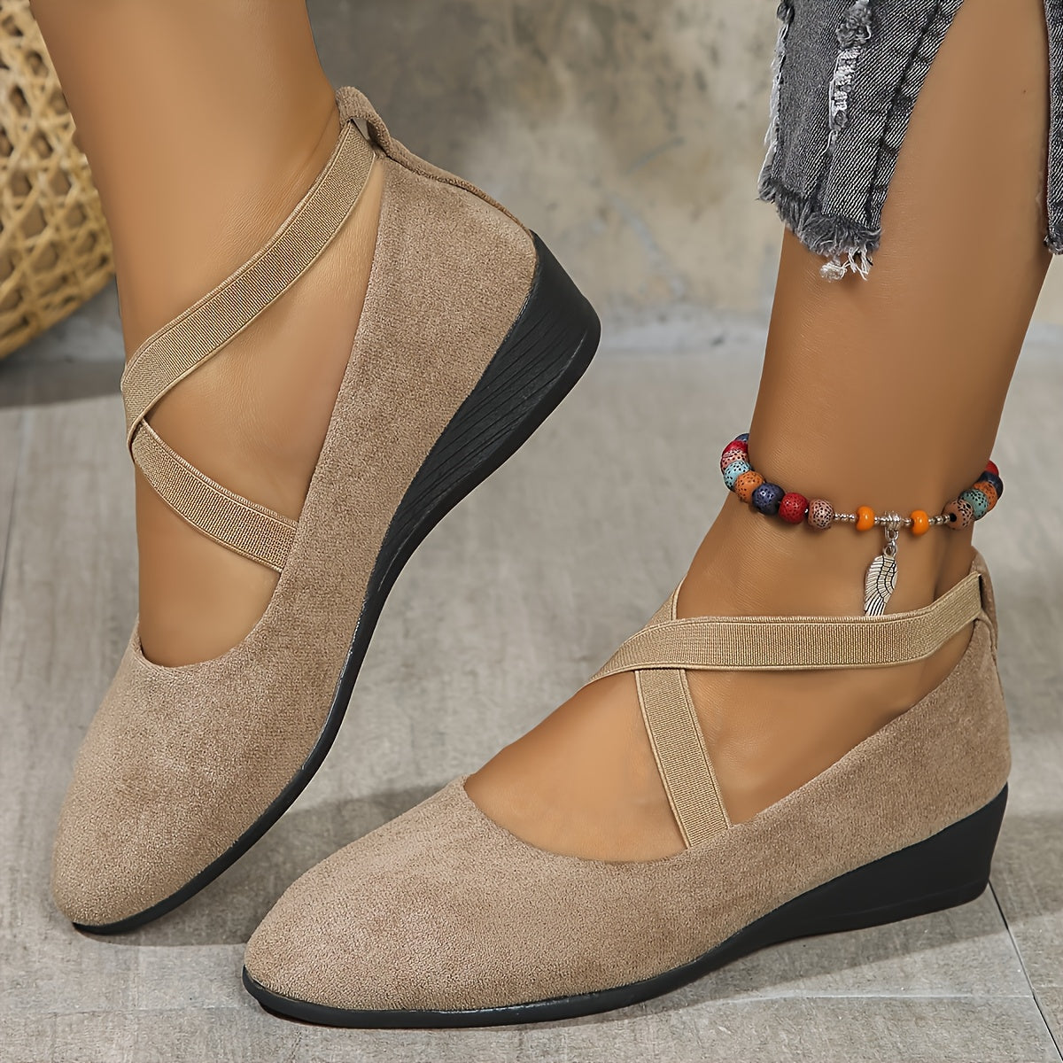 Ballerines à Talons Compensés Fermées