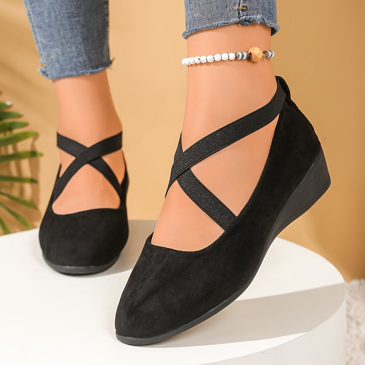 Ballerines à Talons Compensés Fermées