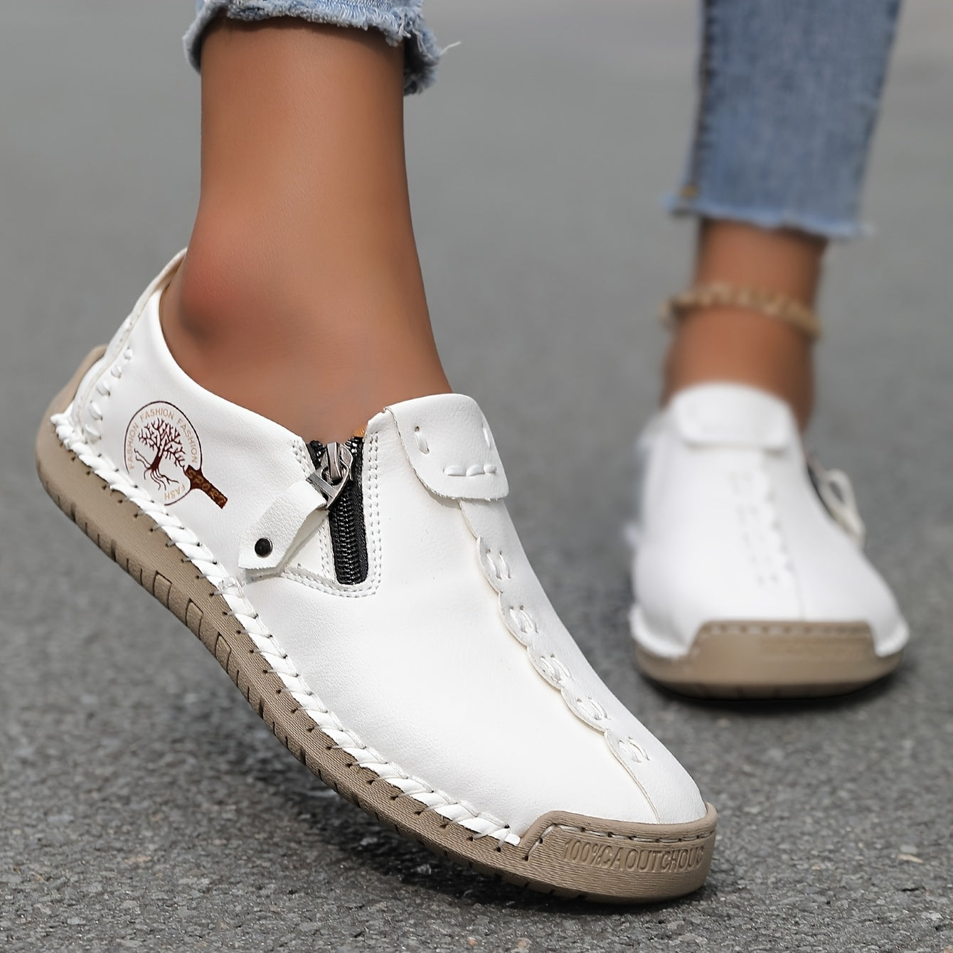 Ginette- Chaussures en cuir confortables et légères pour femmes