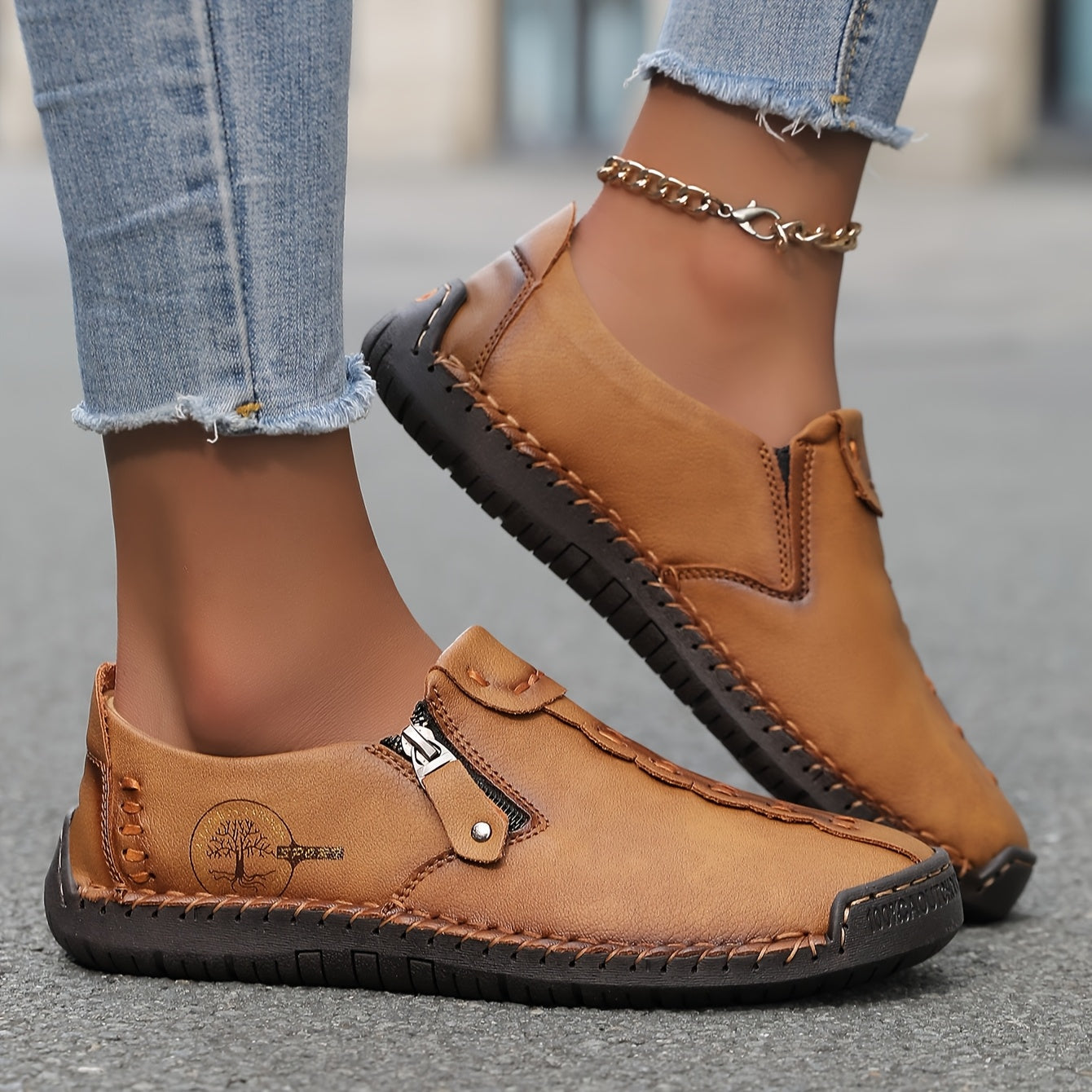 Ginette- Chaussures en cuir confortables et légères pour femmes
