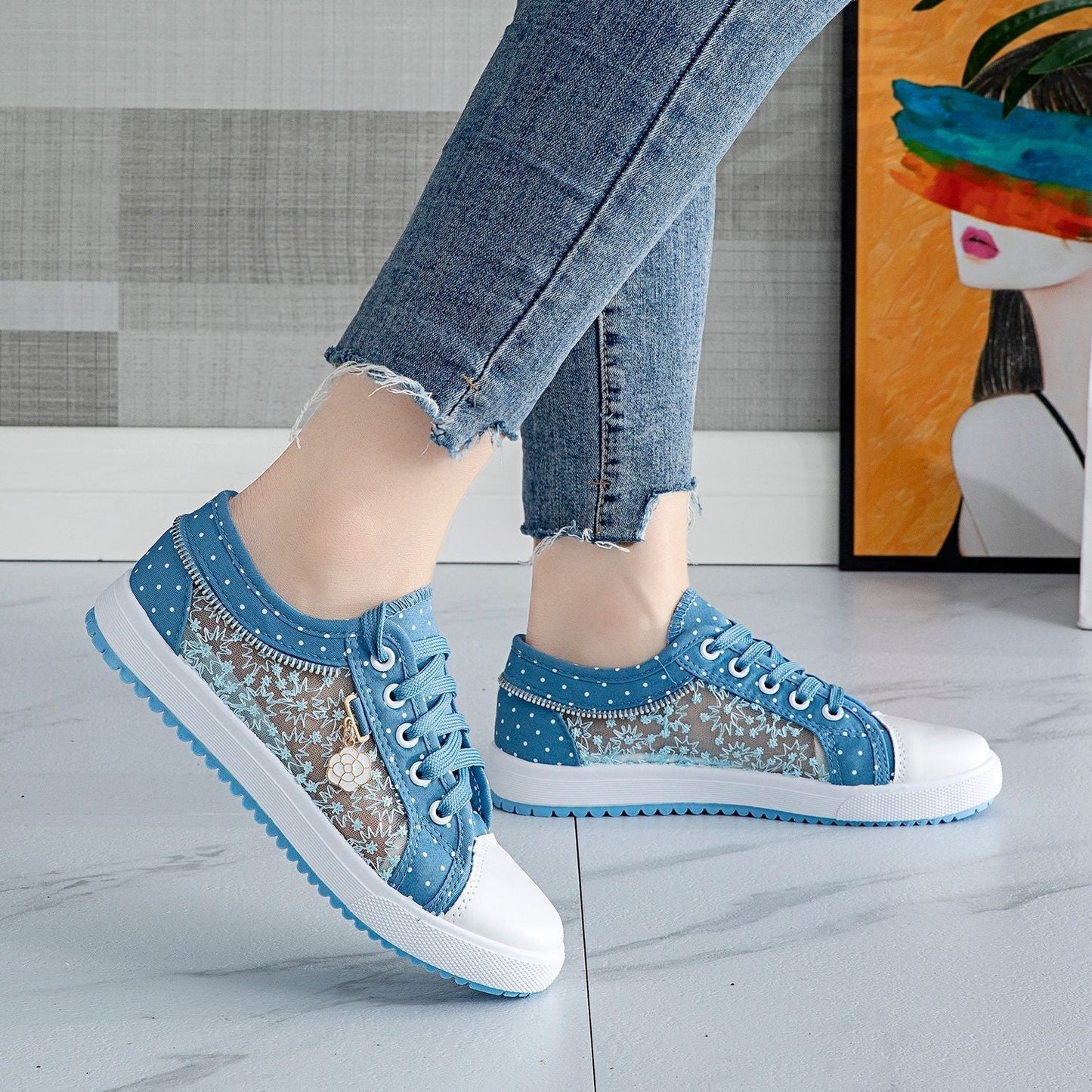 Flore- Chaussures plates à plateforme respirantes et confortables