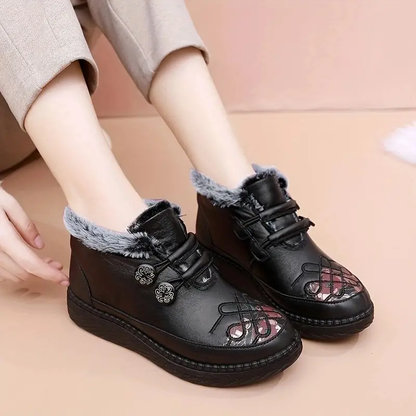 Mady- Chaussures chaudes et confortables en cuir pour femmes