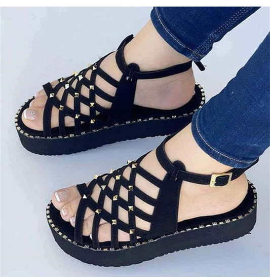 Hélène- Sandales décontrctées à talons plats